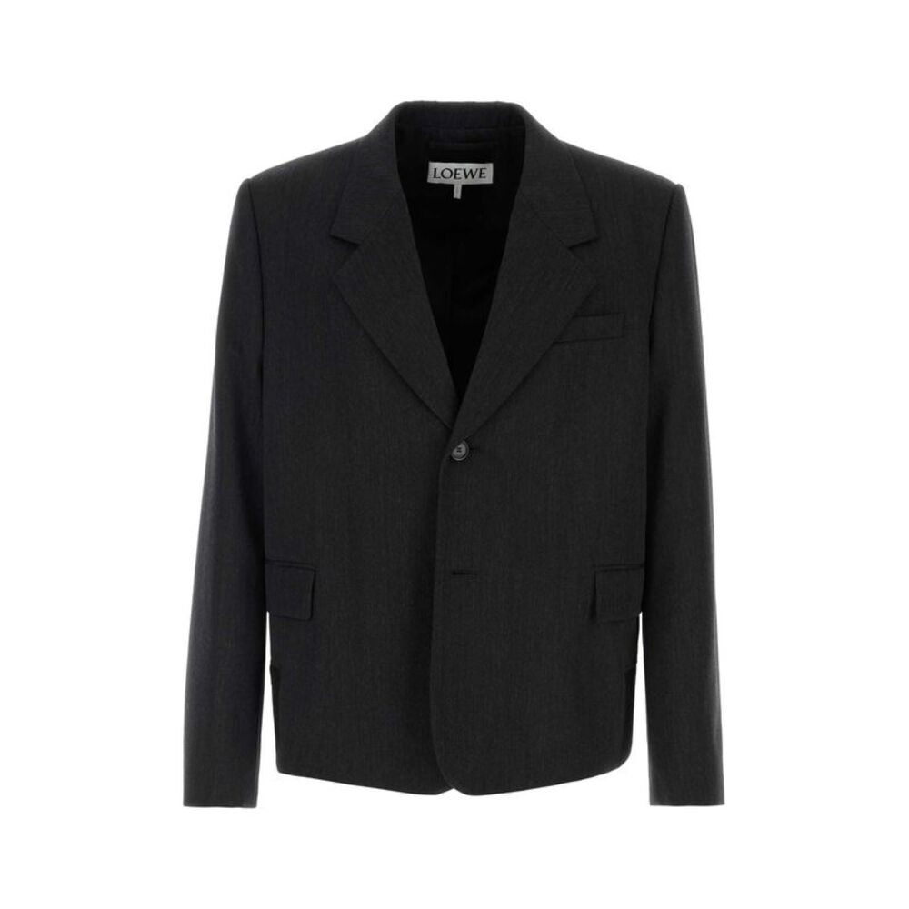 Loewe Men Charcoal Wool Blazer